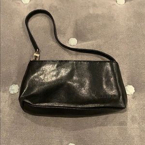 Black, leather, evening purse / wristlet